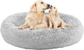 Nisrada Dog Bed for Medium Large Dogs, 36 inch Calming Dogs Bed, Washable-Round Cozy Soft Pet Bed for Puppy and Kitten with Slip-Resistant Bottom