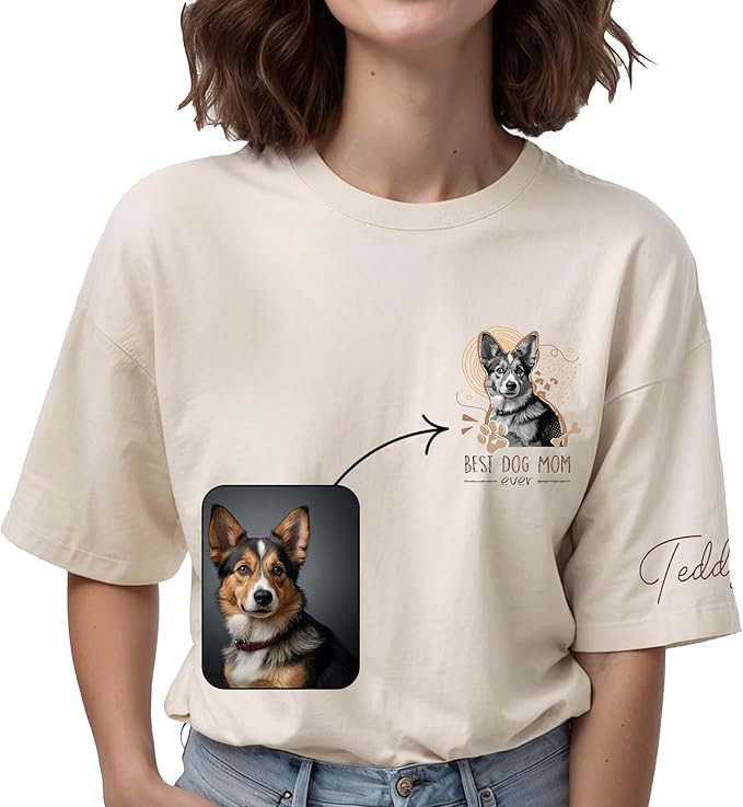 Custom Dog Mom Shirt Gifts for Women, Mother's Day Hoodie, Custom Shirt with Dog Picture for Women