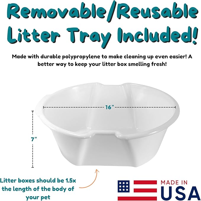 Good Pet Stuff Hidden Litter Box Planter, Decorative Cat Litter Enclosure with Carbon Filter, Artificial Plant, Easy Clean, Indoor Design, Original Round Style, Essentials Kit, Stone Gray