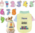 Custom Dog Birthday Shirt,Personalized Pet Apparel Print with Name Age Number,Pet Birthday Outfit,Lightweight Breathable Cotton Vest for Small Medium Large Dogs Cat (Dopamine Yellow, Small)