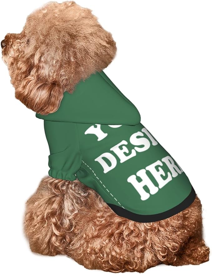 Personalized Dog Hoodie, Custom Dog Costumes for Small Dogs, Holiday Happy Dog Clothes Football Pet Shirt Sweater with Name Number for Girl/Boy Cats/Kitten, Green, M