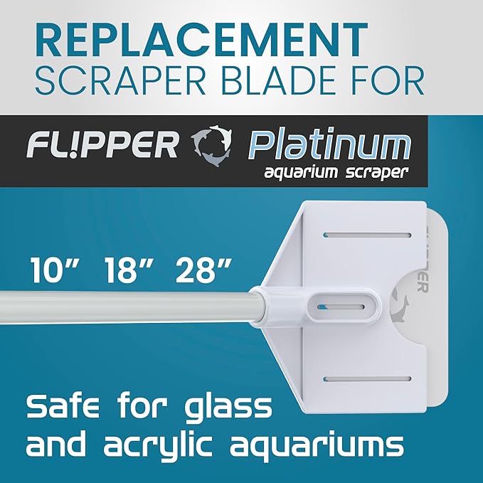 Flipper Platinum Aquarium Scraper Replacement Blades for Fish Tank Cleaning Kits– Replacement Blades for Glass Tanks & Acrylic Tanks – Aquarium Cleaner Blades with Serrated Edge, 10 Pack