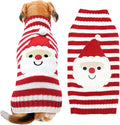 Dog Christmas Sweater Xmas Pet Clothes Cute Striped Santa Claus Costume Holiday Puppy Cat Jumpers Outfits New Year Gifts for Small Medium Large Dogs (XXL, Red White Stripe Santa Claus)