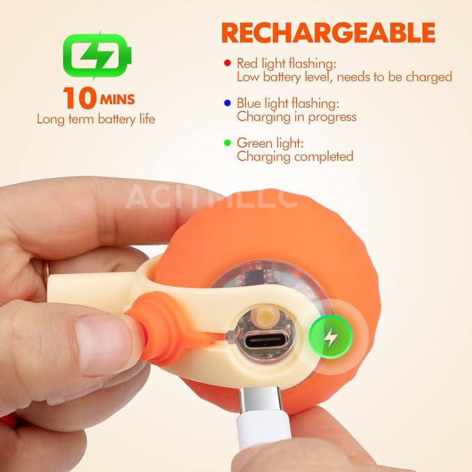 2025 New Interactive Cat Toy, Automatic Moving Cat Ball Toy with Tail, Rechargeable Smart Chase Pet Toy Ball, Stimulation Toys for Indoor Cats Exercise (Blue)