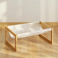 Elevated Cat Bed, Large Cat Hammock Bed, Bamboo Wood Cat Hammock for Outdoor, 25 X 16.5 Inch Elevated Pet Furniture Suitable for Kitty, Puppy, Rabbit, Bunny and Small Animal