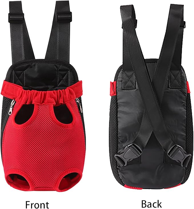 Dog Carrier Backpack, Adjustable Puppy Front Carrier Backpack, Ventilated Dog Chest Carrier for Hiking Camping Travel, Sling Bag for Small Medium Dog Cat Rabbit Puppies, Suit 9-13 lbs (Beige, L)
