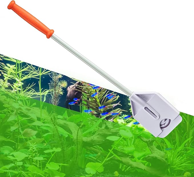 FLIPPER Platinum Nano Algae Scraper – Aquarium Glass & Acrylic Cleaner with Scrubber and Scraper 2-in-1 Design, Precision Fish Tank Cleaning Tool for Freshwater & Saltwater (12” Rigid Shaft)