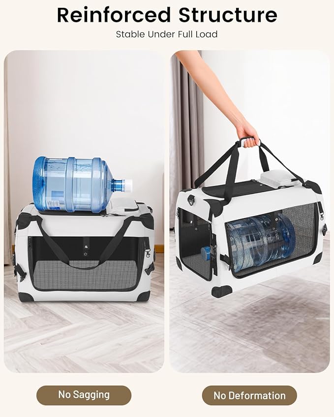 Extra Large Cat Carrier for 2 Cats, Portable Soft-Sided Pet Carrier for Small Dogs, Puppies & Rabbits, Collapsible Travel Carrier with Removable Cozy Pad & Storage Pockets, 24"×16"×16"