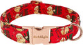 Christmas Dog Collar，Soft Cotton Dog Collars for Extra Small Dogs, Dog Christmas Collar with Santa for Small Medium Large Dogs, Adjustable Red Collars Perfect for Girl or Boy Dog Collars-XS