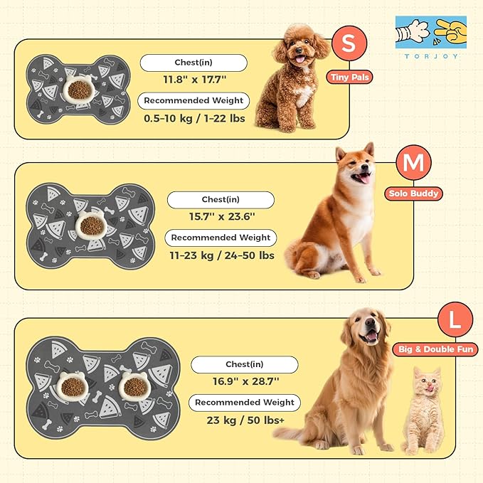 Dog Food Mat, 0.15” Thickened Super Absorbent Pet Feeding Mat for Food and Water, Fruit Donut Pattern Cat Placemat, Quick Dry Non-Slip Dog Bowl Mat, Water Splash Proof（Medium Watermelon Grey）