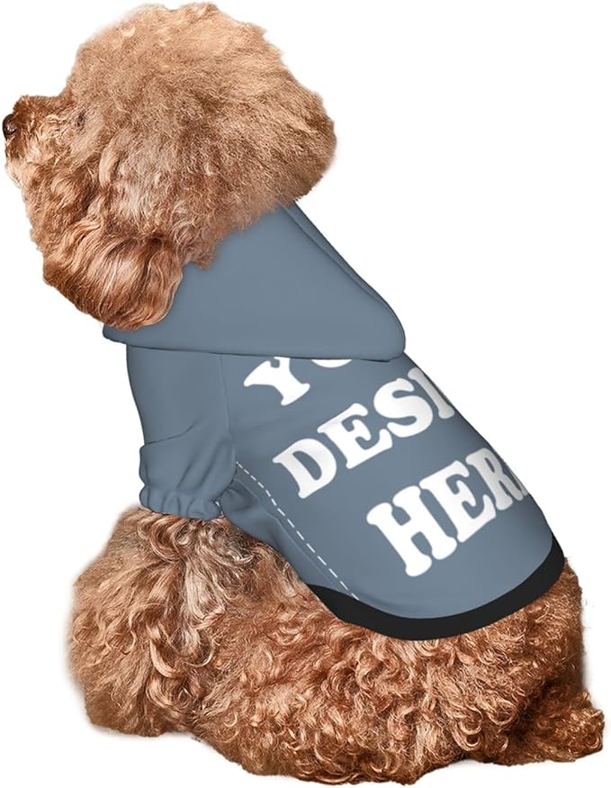 Personalized Chihuahua Dog Hoodie, Custom Pet Warm Sweatshirt Costume with Name Number Photo, Customize ID Clothes for Pupppy Kitten Dogs Cats, SlateGray, XS