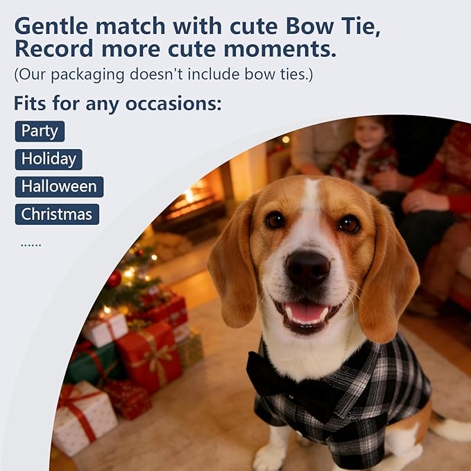 Koneseve Dog Shirt, Pet Plaid Clothes Shirt T-Shirt Sweater Matching Breathable for Small Medium Large Dog Cat Puppy Adorable Casual Cozy Halloween Thanksgiving Christmas Costumes (Blue; 7XL)