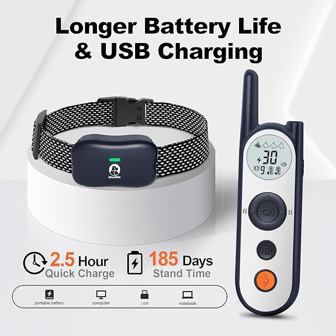 MIMOFPET Wireless Dog Fence System with Training Remote - Up to 3500ft Adjustable Electric Fence,Waterproof Training Collar Rechargeable,Pet Containment System for Large Medium Dogs