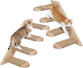 2 Pack 4 Steps Cat Wall Shelves, Wood Wall Mounted Stairs with Sisal Rope, Cat Climber/Ladder Furniture Climbing Shelves for Pet Perch & Play
