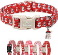 Christmas Dog Collar - Cute Red Snowman Christmas Puppy Collar with Safety Buckle, Soft Adjustable Holiday Dog Collars for Small Medium Large Dogs M
