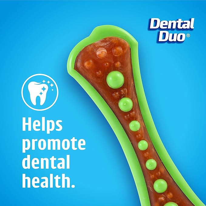 Hartz Chew 'n Clean Dental Duo Dog Treat & Chew Toy, Color Varies, Extra Small, 6 Count