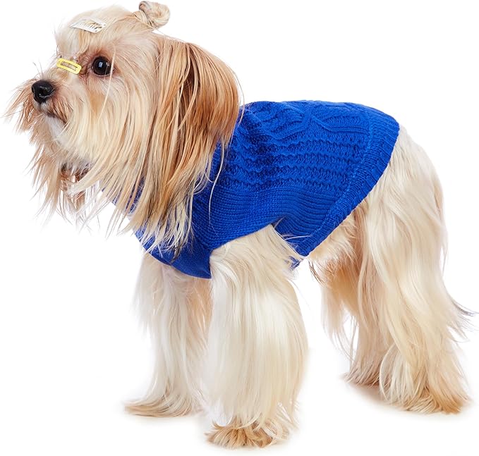 Stretchy Cat Sweater - 17 Colors & 6 Sizes | Snug Winter-Ready Knit for Boy/Girl Cats & Kittens(Dark Blue, Large)
