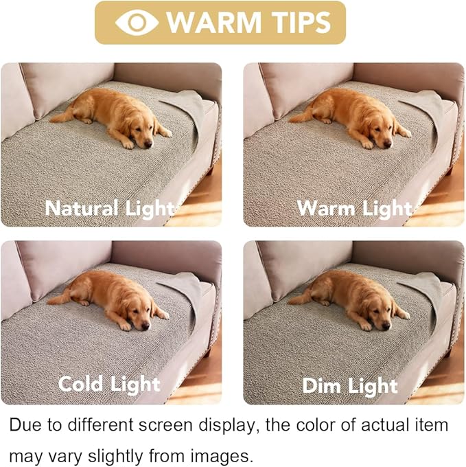 H.VERSAILTEX Non Slip Pet Couch Cover Chenille Dog Bed Protector Thick Soft Sofa Slipcover Pet Friendly Washable Couch Cushion Covers for Pets (52" x 82", Island Fossi)