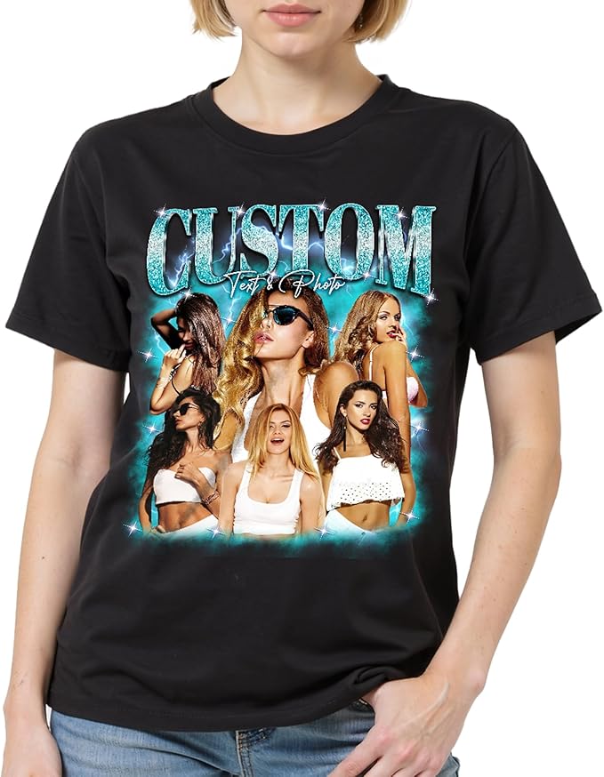 Custom Bootleg Rapper Graphic Tees Shirt – Retro 90s Vintage Style, Personalized Gift for Girlfriend, Birthday, Valentine