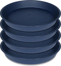 4 Pack of 18 19 inch Plant Saucer Drip Tray (16.6 inch Base), Heavy Duty Deep Plant Saucers for Pots, Plastic Flower Planter Water Trays for Indoors Outdoor (19", Blue)