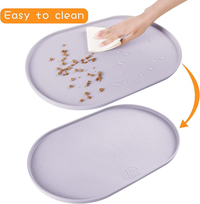 100% Waterproof 1.0" Raised Edge BPA Free Silicone Dog Food Mat, Pet Cat Feeding Mats Contain Spills Protects Floors, Placemats for Cats and Dogs Water Bowl Dishwasher XXL Large.