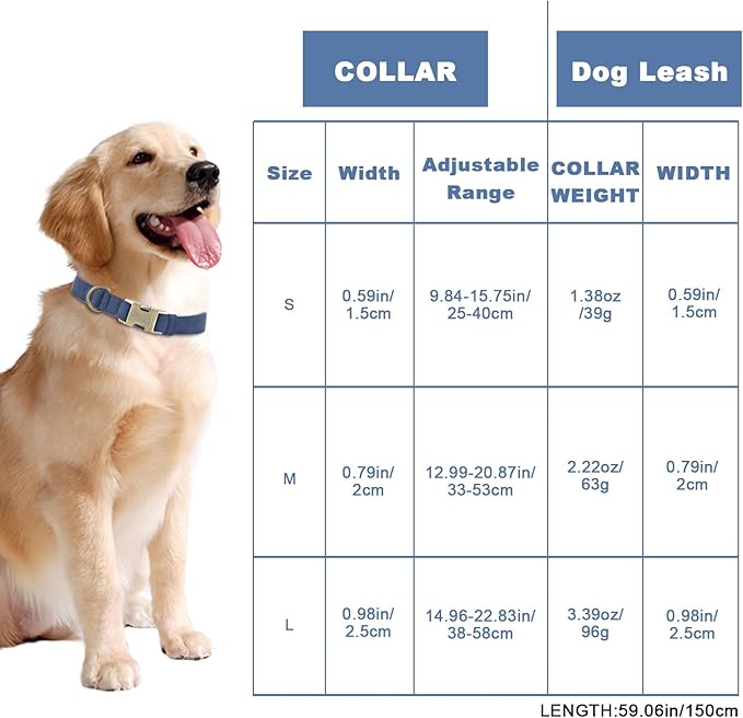 Genuine Leather Dog Collar - Adjustable Pet Collar with Quick Release Metal Buckle, Soft Skin Friendly Real Leather Collar for Small, Medium, Large Dogs (Blue, M：Fit 12-20" Neck)