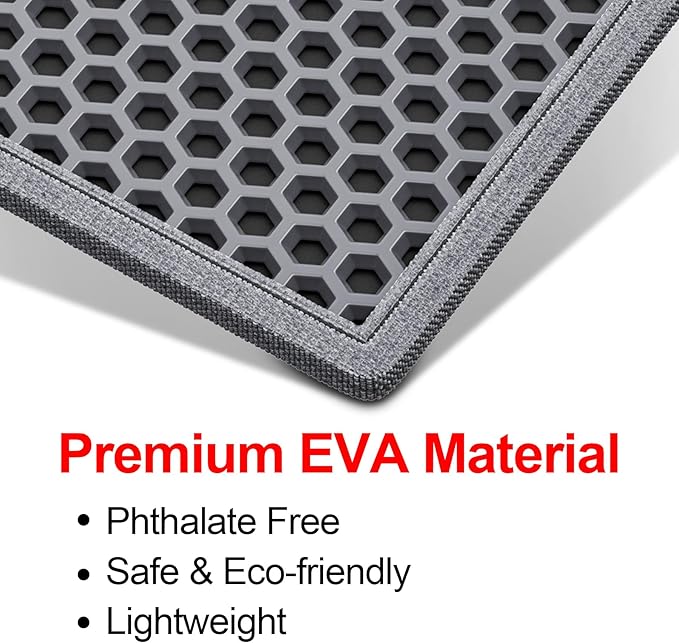 Cat Litter Box Mat: 36"x 30" Waterproof Kitty Cat Litter Trapping Mat, Easy-clean Double-layer Scatter Control Pad Rug (Grey)