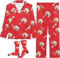 D-Story Personalized Pajamas with 1-8 Faces for Women Men, Custom Christmas Pjs, Pajamas Gifts For Family,Cat Mom,Dog Mom