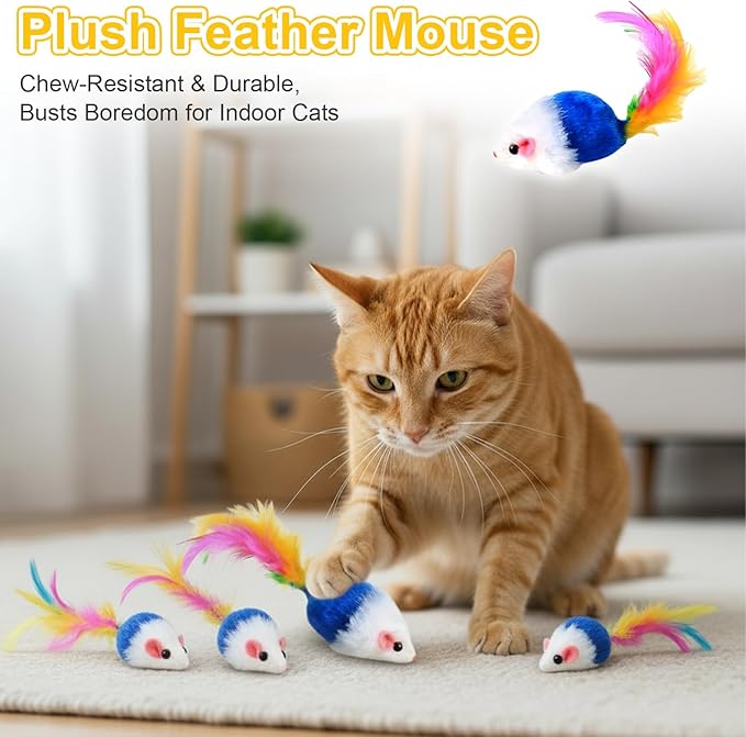 2-Pack Interactive Cat Toys Ball for indoor Cats＆Dog,Automatic Cat Toy 360° Auto-Rotation Smart Obstacle Avoidance,Includes 4 Cat Spiral Spring,Cat Enrichment Toys for Indoor Cats (Yellow＆Blue)