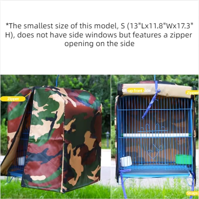 MANON ROSA Bird Cage Cover - Lightproof Birdcage Covers Nighttime- Ideal for Parrots Cockatiels Parakeets Cockatoos Lovebirds Finches Budgerigars Conure (L(19.7" Lx13.8 Wx13 H),Camouflage)