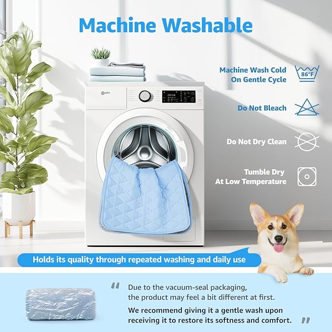 LOOBANI Dog Cooling Mat for Large Dogs - Dog Cooling Pad Durable, Cool Blanket Machine Washable, Large Pet Cool Mat for Outdoor, Indoor (Blue, 36"x56")