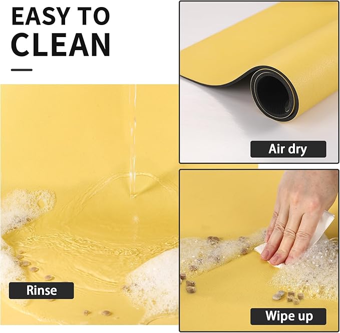 Dog Food Mat - Absorbent Cat Mat for Food and Water, No Stains Pet Feeding Bowl Mat, Easy to Clean Pet Placemats, Quick Dry Dog Water Dispenser Mat for Messy Drinkers | Yellow 18"x 28"