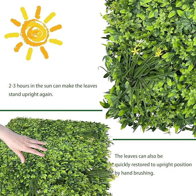 Artificial Plant Wall Roll: 60 X 120 in (50 sqft) UV-Anti Ivy Privacy Fence Screen Faux Greenery Panels Backdrop Boxwood Ivy Vine Leaf Hedge for Indoor Outdoor Green Decor