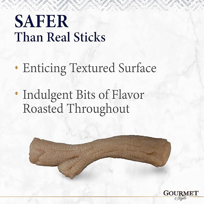 Nylabone Gourmet Style Stick Strong Chew Toy for Dogs, Peanut Butter Flavor, Medium - Up to 35 lbs, 1 Count