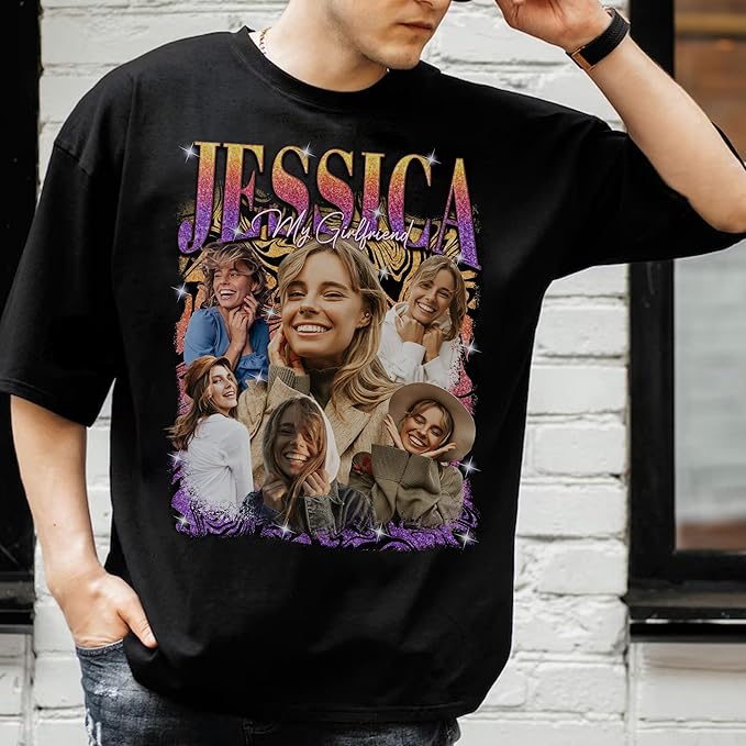 Custom Bootleg Rapper Graphic Tees Shirt – Retro 90s Vintage Style, Personalized Gift for Girlfriend, Birthday, Valentine