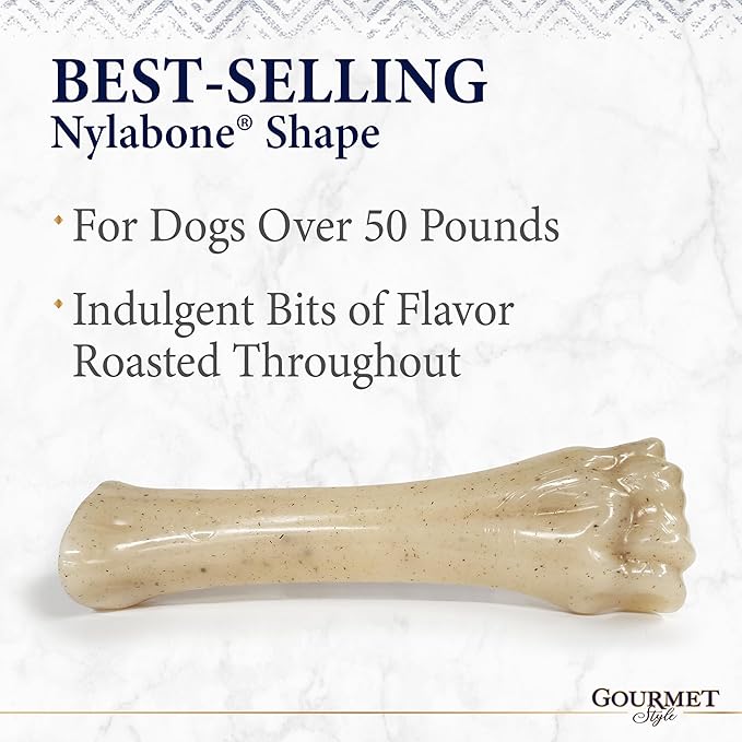 Nylabone Gourmet Style Knuckle Bone Strong Chew Toy for Dogs, Filet Mignon Flavor, X-Large - 50+ lbs, 1 Count