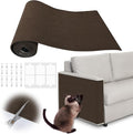 Cat Couch Protector - 78.7" x 15.8" Trimmable Self-Adhesive Cats Claws Scratch Pads, Cat DIY Climbing Scratch Furniture Protector from Cats/Dogs Scratching for Big Arm Chair/Sofa Use (Brown)