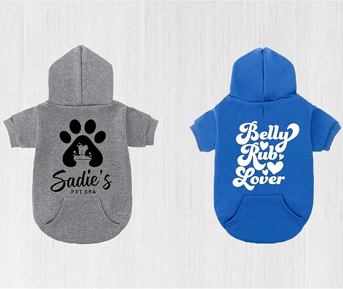 Personalized Name Dog Hoodie, Print Hoodies Pets Name, Custom Pet Memorial, Bright Puppy Sweatshirt, Customized Pet Clothes Warm Winter Outfit for Dogs, Gift for Dog Lovers Style 1