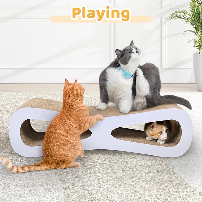 COZIWOW Cat Scratcher Lounge, Cat Scratching Board, Cardboard Lounge Bed, Durable Cat Scratching Pad Furniture Protector for Indoor Cats Kittens (Grey)