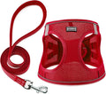 Dog Harness with Leash Set, No Pull Adjustable Reflective Step-in Puppy Pet Vest Harnesses for Small Medium Large Dogs and Cats,Red L