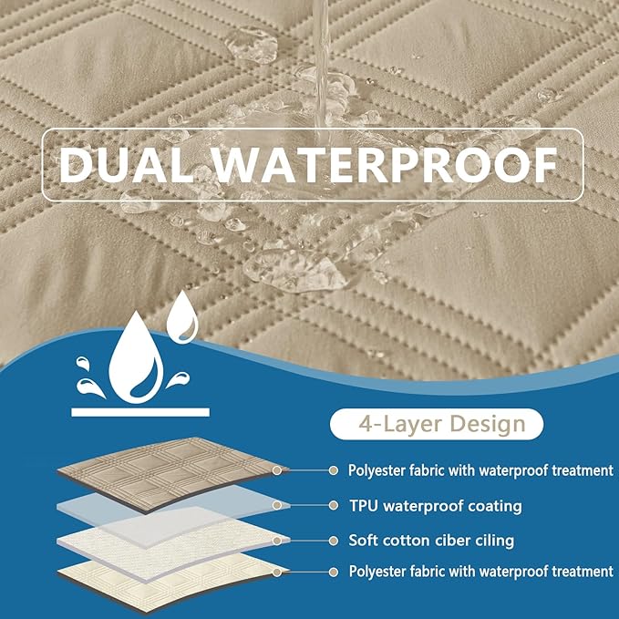 hyha Waterproof Dog Blanket, Reversible Pet Bed Blanket, Soft Sofa Couch Cover for Dogs Washable, Waterproof Pet Couch Covers for Sofa Puppy Cats Furniture Protector(30"x70", Taupe/Beige)
