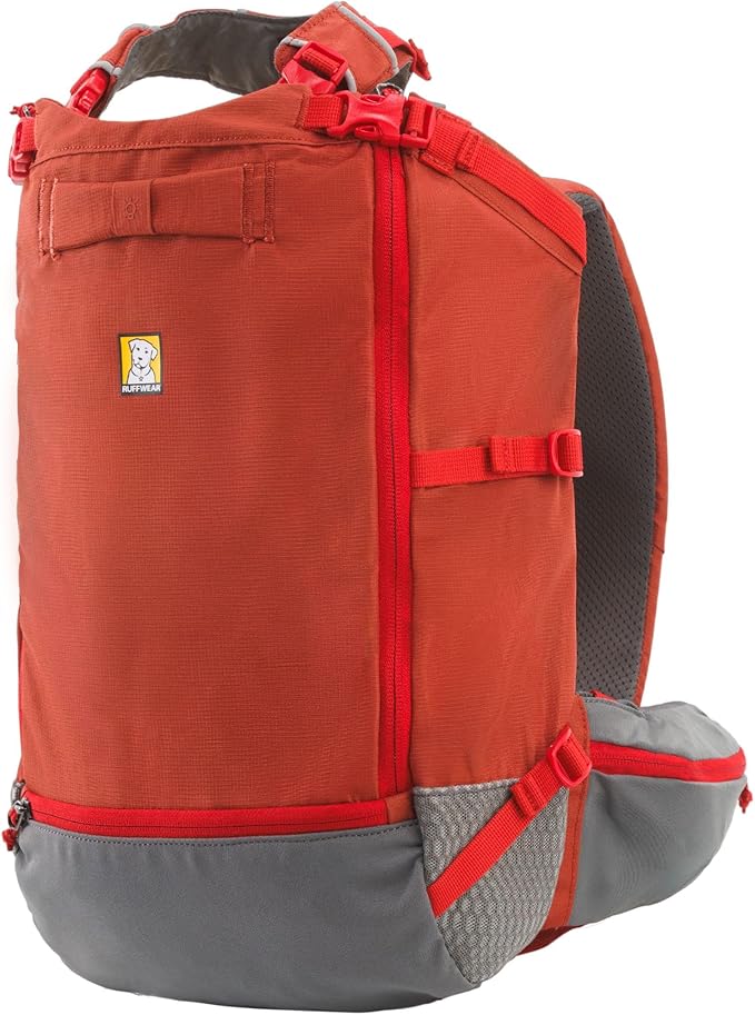 Ruffwear, Hitch Hiker Dog Backpack Carrier, Hands-Free Dog Carrier Backpack with Breathable Mesh, EVA Foam Padding, Durable Polyester, Lightweight Design for Small Dogs, Red Clay, XX-Small