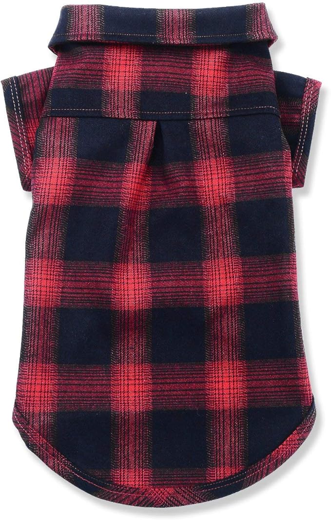 Koneseve Dog Shirt, Pet Plaid Clothes Shirt T-Shirt, Sweater Bottoming Shirt for Small Dog Cat Puppy Grid Adorable Wearing Stylish Cozy Halloween,Christmas Costumes (Red;XS/Extra Small)
