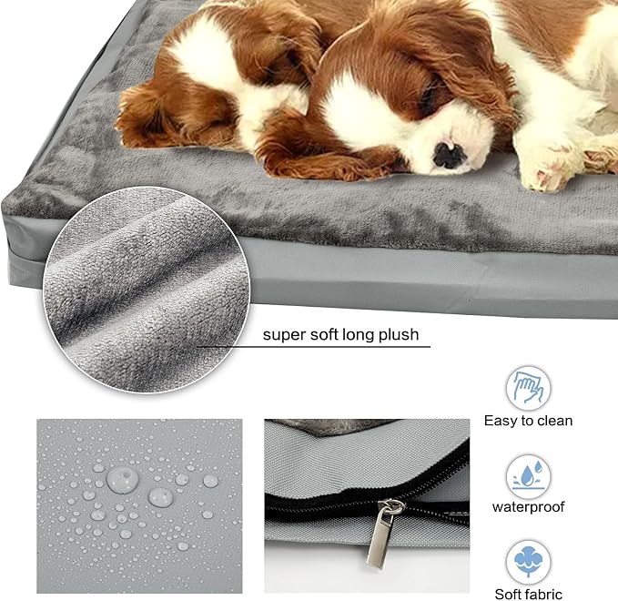 Waterproof Dog Bed Cover,Washable Removable Pet Dog Bed Replacement Cover for 42 Inch Crate,Water Absorbable Pet Puppy Bed Covers for Dogs Cat,40Lx27Wx4H inch