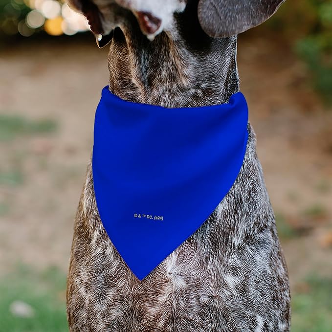 DC Comics Pet Bandana Superman Shield Logo Blue Red Yellow Slip On Collar Bandana Only