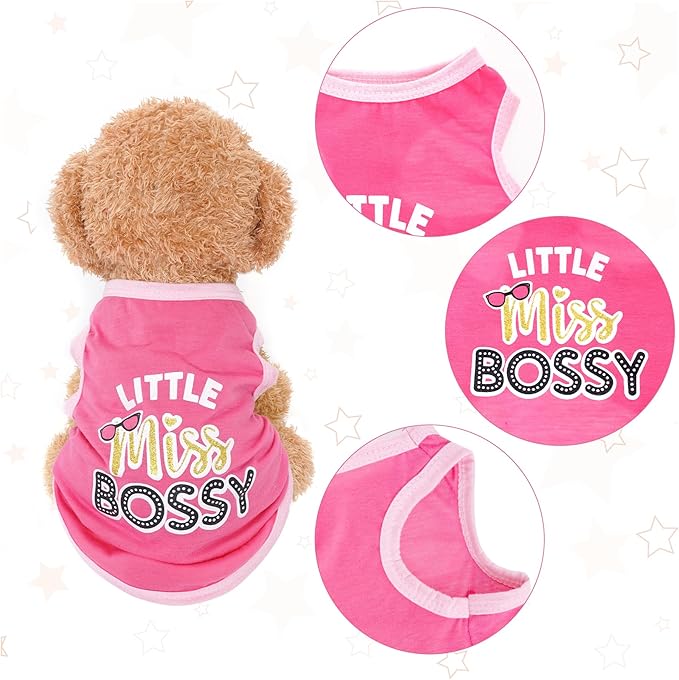 4 Pack Dog Shirts Summer Printed Puppy Clothes Cute Sleeveless Pet T Shirts Dog Clothes for Small Medium Dogs Cats Girl(XS)