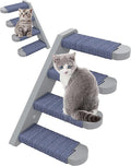 Skywin Cat Wall Steps, 2 Pack Wooden Color Solid Rubber Cat Stairs for Wall, Great for Scratching and Climbing, Easy to Install