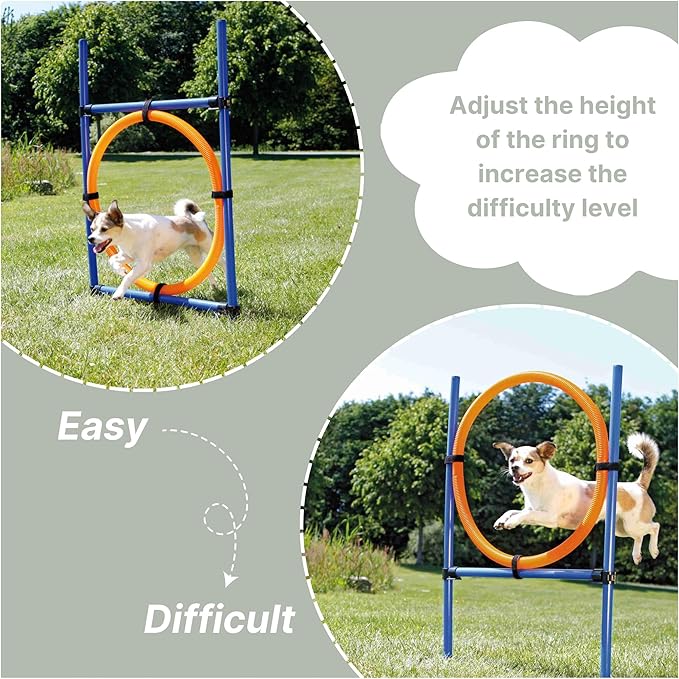TRIXIE Dog Agility Ring, Portable Dog Hoop, Obstacle Course Equipment, Obedience Training