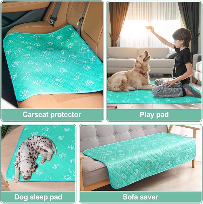 BEAUTYZOO Upgraded Dog Self Cooling Mat Ice Silk Chill Pads for Small Medium Large Dogs Q-MAX＞0.43- Summer Reusable Pet Training Pad - Absorbent Non-Slip Cool Mat for Kennels, Crates, Beds, 16" x 20"