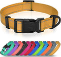 Joytale Large Dog Collar, Reflective and Adjustable Nylon Pet Collar with Quick-Release Buckle for Extra Large Dogs, Khaki, XL